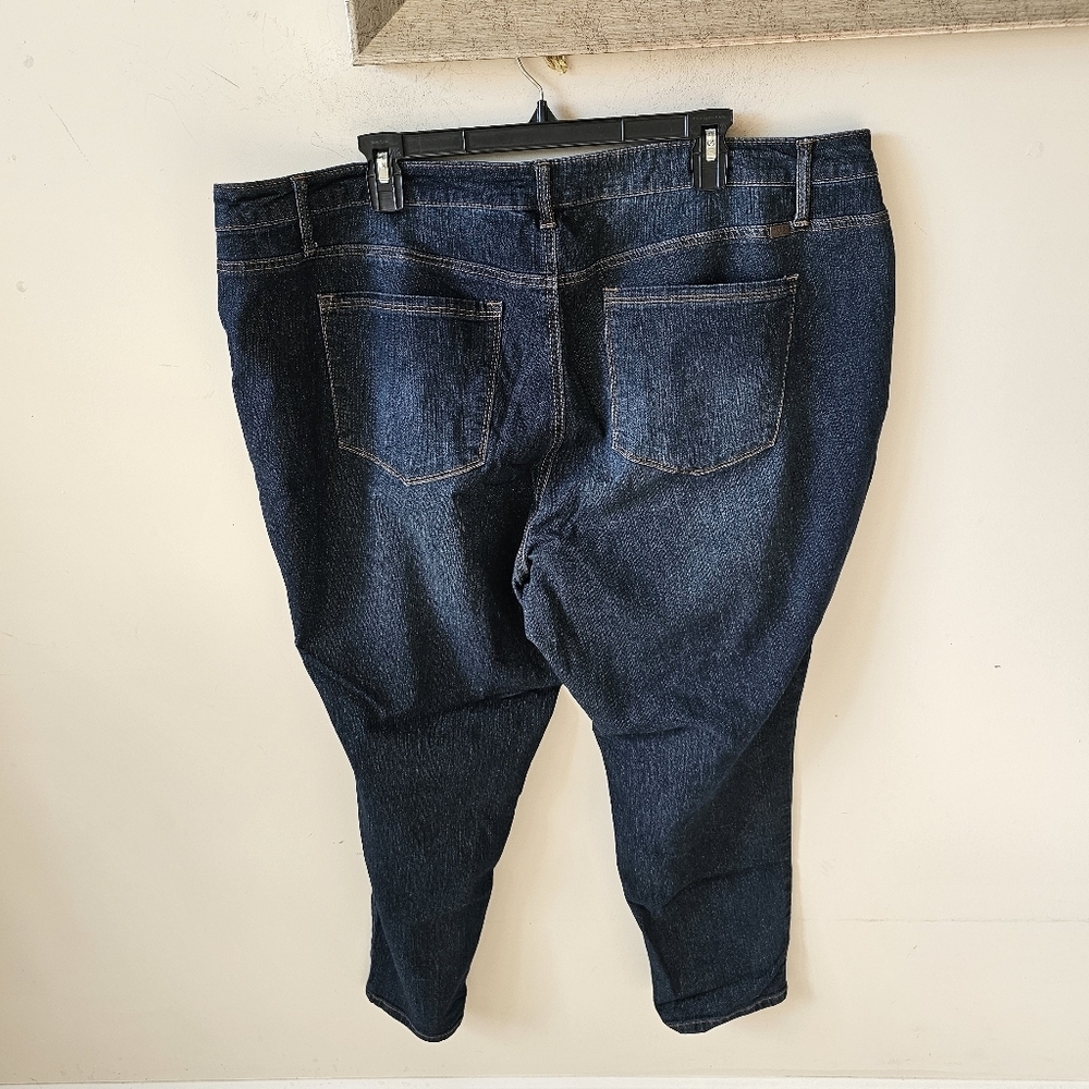 1822 Denim Dark Blue Women's Jeans Skinny Leg High Rise 22w - Picture 3 of 8